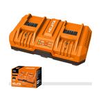 Φορτιστής 2 θέσεων για μπαταρία λιθίου 2x20V 8A