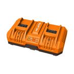 Φορτιστής 2 θέσεων για μπαταρία λιθίου 2x20V 8A